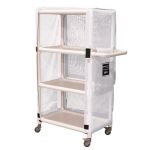 Royal Basket 32 Inch PVC Linen Cart 3-Shelf, Mesh Cover, White